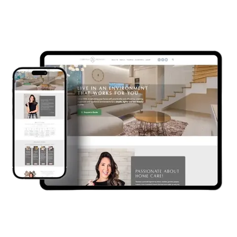 Personal organizer website design on desktop and mobile